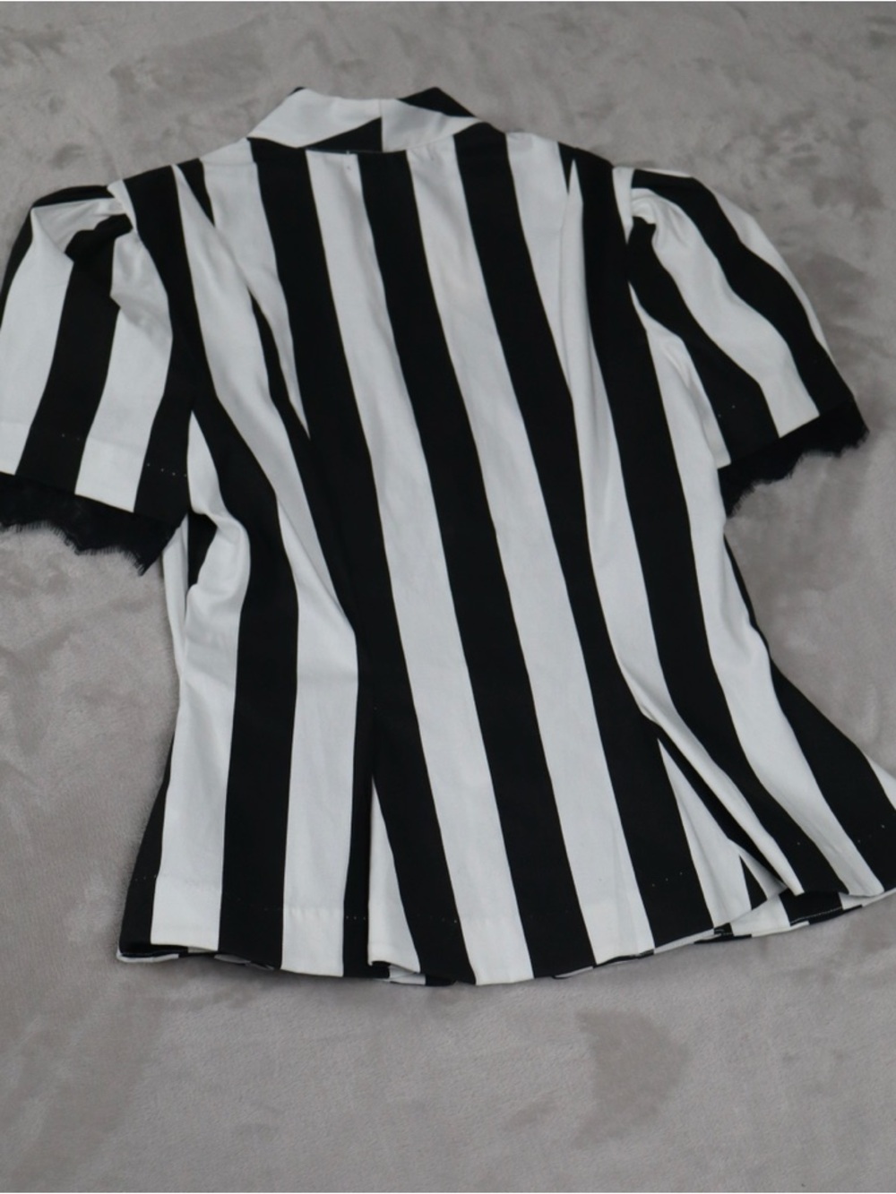 Black & White Striped Women’s Button-Front Blouse - Picture 11 of 13